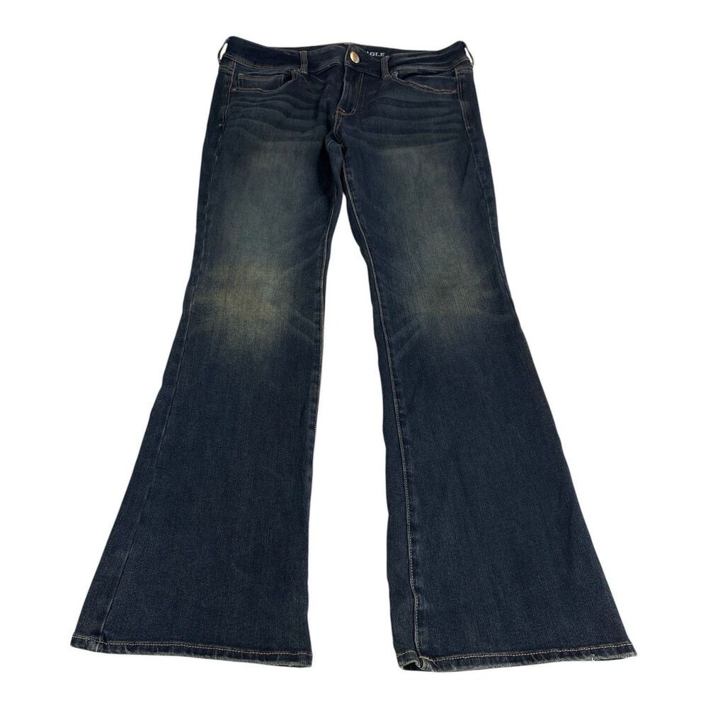 American Eagle AE Kick Boot Jeans Womens Size 10 Short Mid Rise Super Stretch